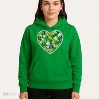 St Patrick's Day Gemstones Peridot Emerald Heart Hoodie thumb 5