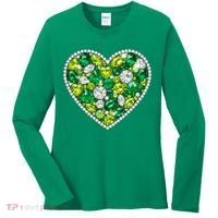 St Patrick's Day Gemstones Peridot Emerald Heart Women's Long Sleeve Shirt thumb 0