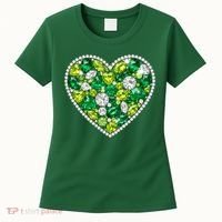St Patrick's Day Gemstones Peridot Emerald Heart Women's T-Shirt thumb 0
