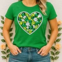 St Patrick's Day Gemstones Peridot Emerald Heart Women's T-Shirt thumb 2