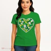 St Patrick's Day Gemstones Peridot Emerald Heart Women's T-Shirt thumb 4