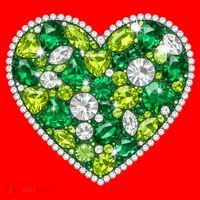 St Patrick's Day Gemstones Peridot Emerald Heart Santa Hat thumb 1