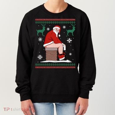 Santa Pooping Down The Chimney Ugly Christmas Sweater Meaningful Gift Women's Sweatshirt