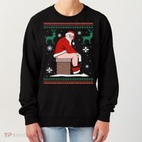 Santa Pooping Down The Chimney Ugly Christmas Sweater Meaningful Gift Women's Sweatshirt thumb 0