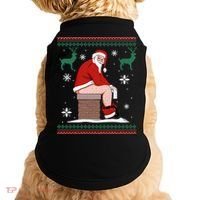 Santa Pooping Down The Chimney Ugly Christmas Sweater Meaningful Gift Doggie Tank thumb 0