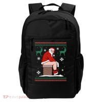 Santa Pooping Down The Chimney Ugly Christmas Sweater Meaningful Gift Backpack thumb 0