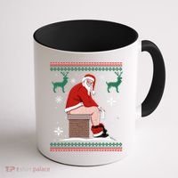 Santa Pooping Down The Chimney Ugly Christmas Sweater Meaningful Gift Coffee Mug thumb 1
