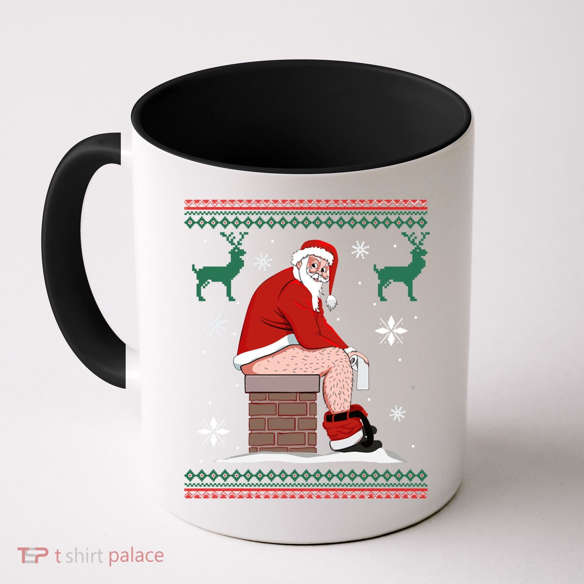 Santa Pooping Down The Chimney Ugly Christmas Sweater Meaningful Gift Coffee Mug