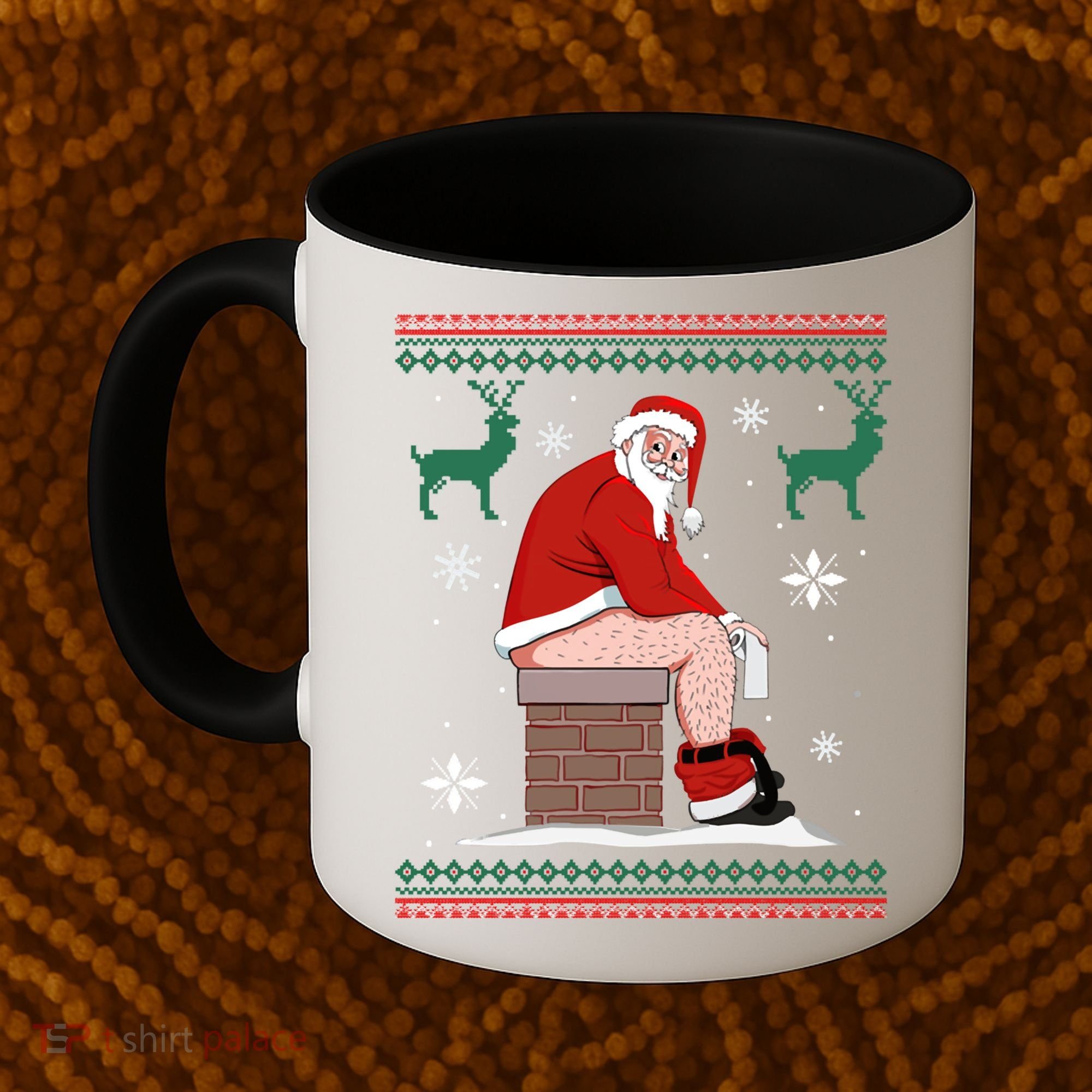 Santa Pooping Down The Chimney Ugly Christmas Sweater Meaningful Gift Coffee Mug