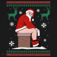 Santa Pooping Down The Chimney Ugly Christmas Sweater Meaningful Gift Pajama Set thumb 2