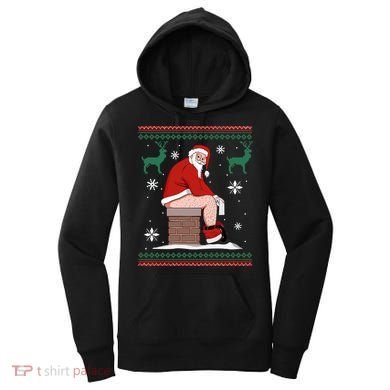 Santa Pooping Down The Chimney Ugly Christmas Sweater Meaningful Gift Women's Hoodie
