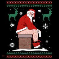 Santa Pooping Down The Chimney Ugly Christmas Sweater Meaningful Gift Women's Hoodie thumb 2