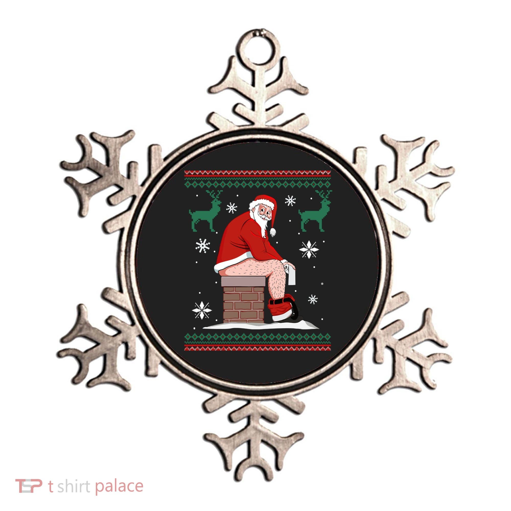 Santa Pooping Down The Chimney Ugly Christmas Sweater Meaningful Gift Ornament