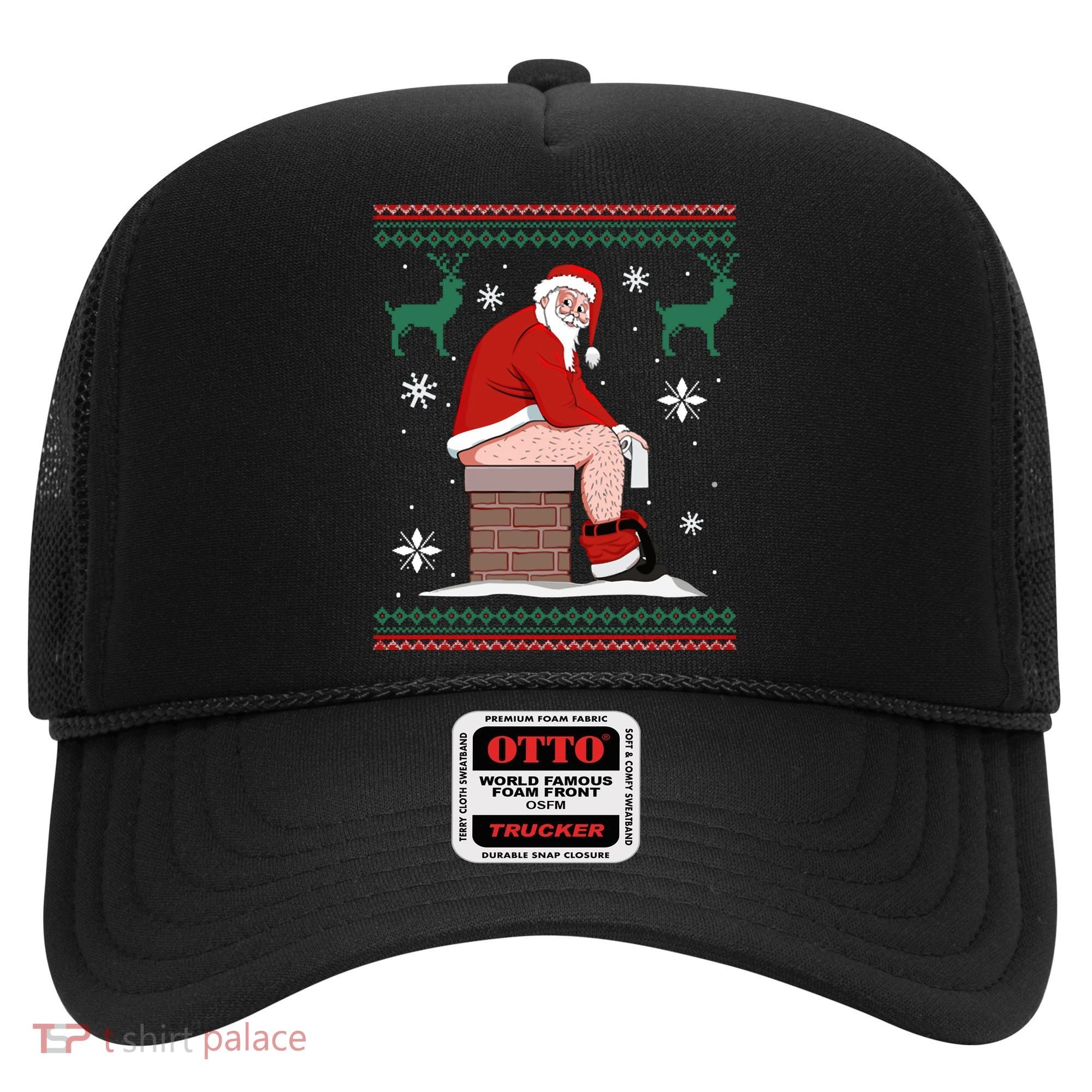 Santa Pooping Down The Chimney Ugly Christmas Sweater Meaningful Gift Hat