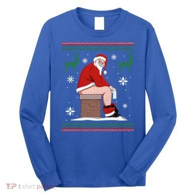 Santa Pooping Down The Chimney Ugly Christmas Sweater Meaningful Gift Long Sleeve Shirt