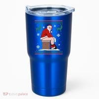 Santa Pooping Down The Chimney Ugly Christmas Sweater Meaningful Gift Tumbler thumb 0