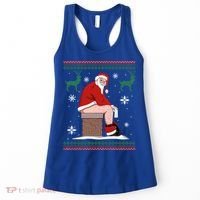 Santa Pooping Down The Chimney Ugly Christmas Sweater Meaningful Gift Women's Tank Top thumb 0
