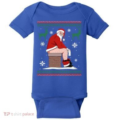 Santa Pooping Down The Chimney Ugly Christmas Sweater Meaningful Gift Baby Bodysuit