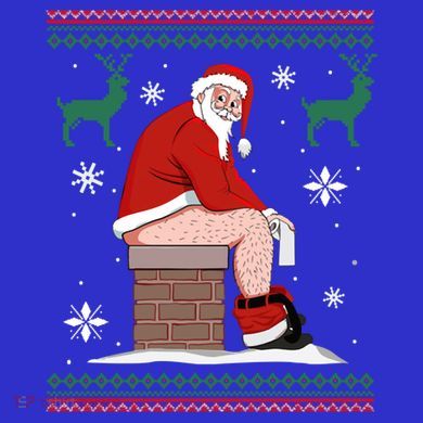 Santa Pooping Down The Chimney Ugly Christmas Sweater Meaningful Gift Tie-Dye T-Shirt