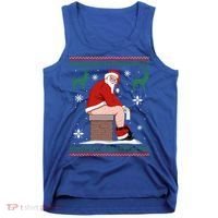 Santa Pooping Down The Chimney Ugly Christmas Sweater Meaningful Gift Tank Top thumb 0