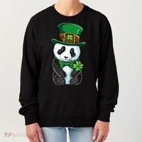 St Patricks Day Leprechaun Panda Cute Irish Shamrock Women's Sweatshirt thumb 0