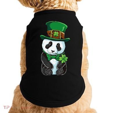 St Patricks Day Leprechaun Panda Cute Irish Shamrock Doggie Tank