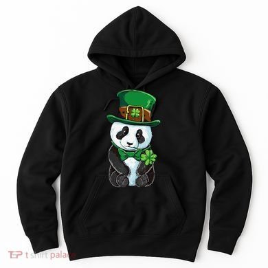 St Patricks Day Leprechaun Panda Cute Irish Shamrock Hoodie