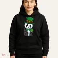 St Patricks Day Leprechaun Panda Cute Irish Shamrock Hoodie thumb 5