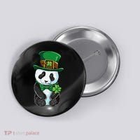 St Patricks Day Leprechaun Panda Cute Irish Shamrock Button thumb 0