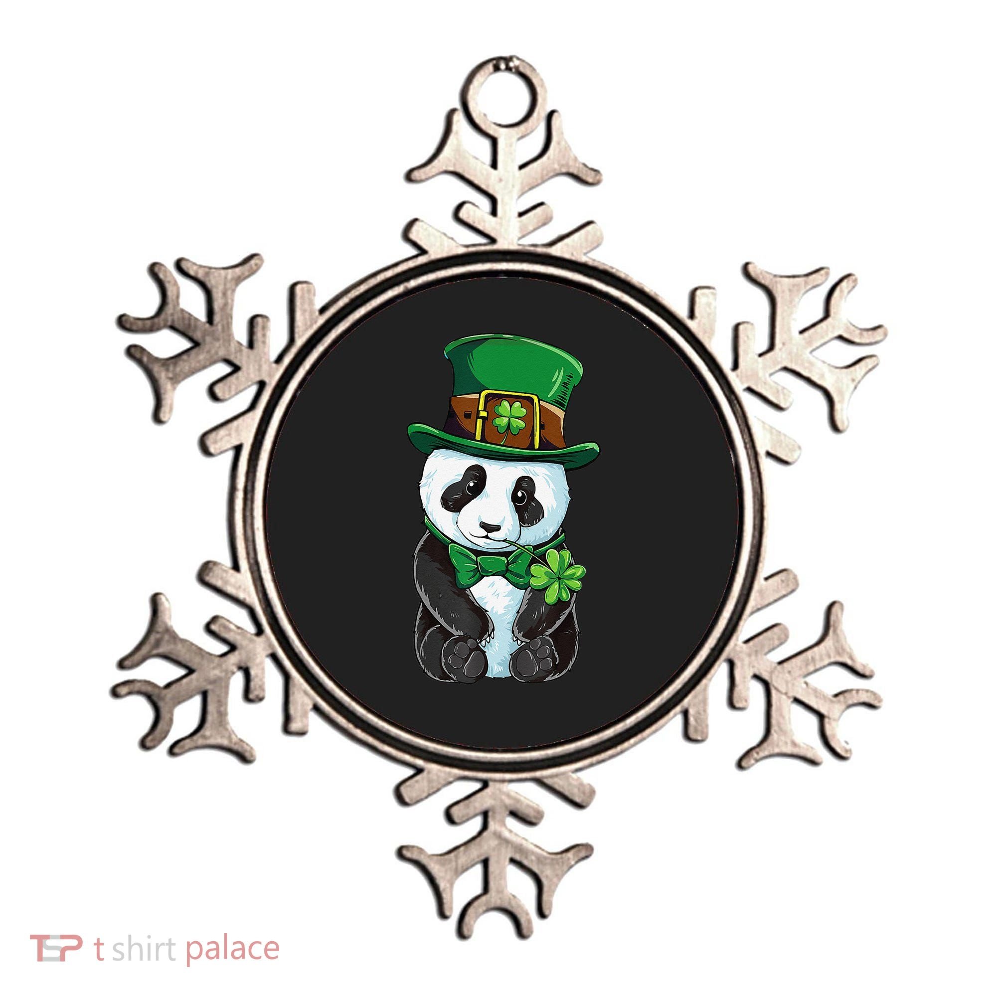 St Patricks Day Leprechaun Panda Cute Irish Shamrock Ornament