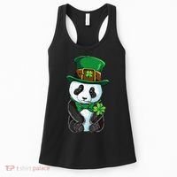 St Patricks Day Leprechaun Panda Cute Irish Shamrock Women's Tank Top thumb 0