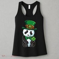 St Patricks Day Leprechaun Panda Cute Irish Shamrock Women's Tank Top thumb 3