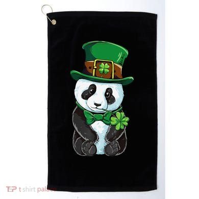 St Patricks Day Leprechaun Panda Cute Irish Shamrock Golf Towel