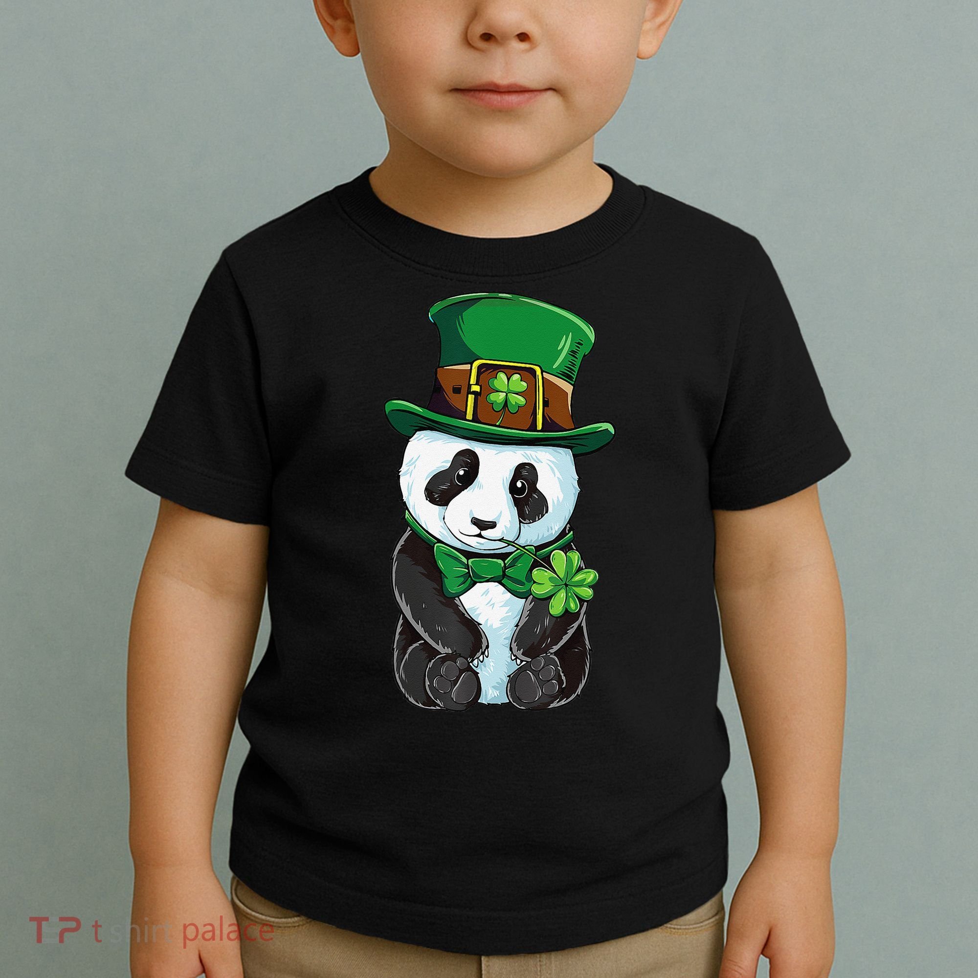 St Patricks Day Leprechaun Panda Cute Irish Shamrock Toddler T-Shirt
