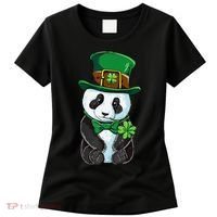 St Patricks Day Leprechaun Panda Cute Irish Shamrock Women's T-Shirt thumb 0