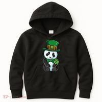 St Patricks Day Leprechaun Panda Cute Irish Shamrock Kids Hoodie thumb 0