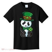 St Patricks Day Leprechaun Panda Cute Irish Shamrock Kids T-Shirt thumb 0