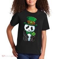 St Patricks Day Leprechaun Panda Cute Irish Shamrock Kids T-Shirt thumb 2