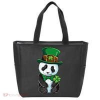St Patricks Day Leprechaun Panda Cute Irish Shamrock Tote Bag thumb 0