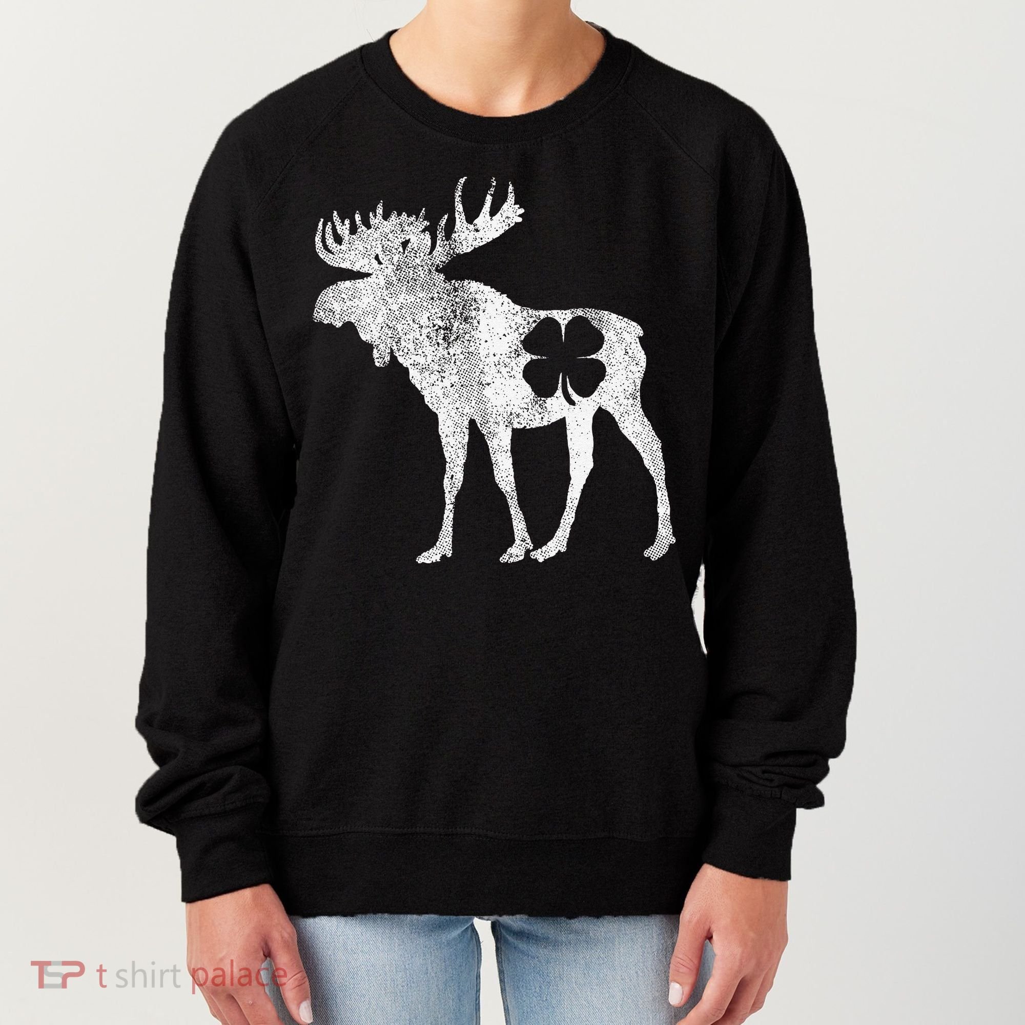 St. Patrick's Day Moose Irish Shamrock Saint Paddy's Women's Sweatshirt