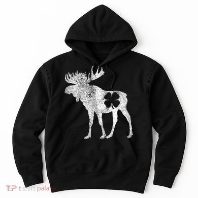 St. Patrick's Day Moose Irish Shamrock Saint Paddy's Hoodie