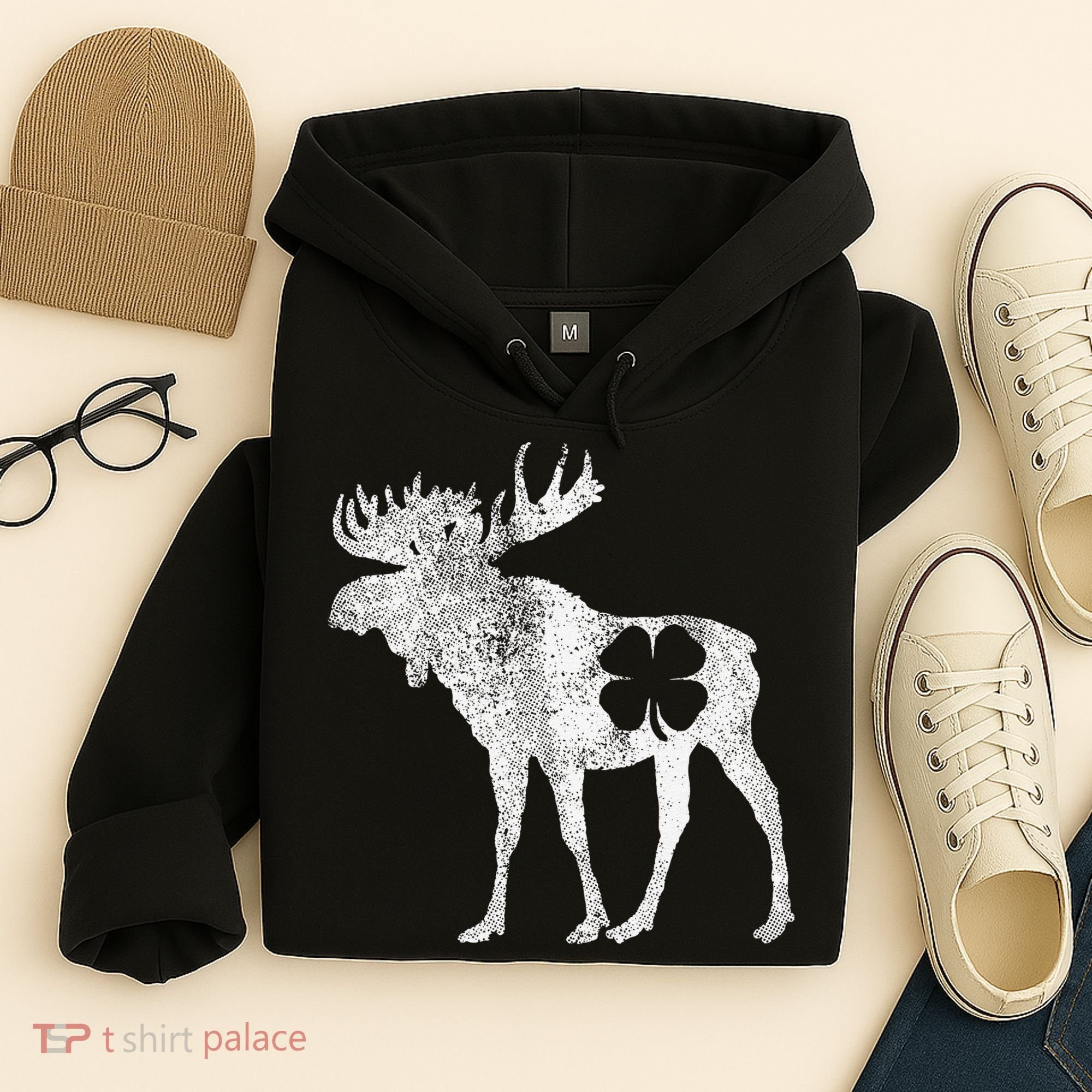 St. Patrick's Day Moose Irish Shamrock Saint Paddy's Hoodie