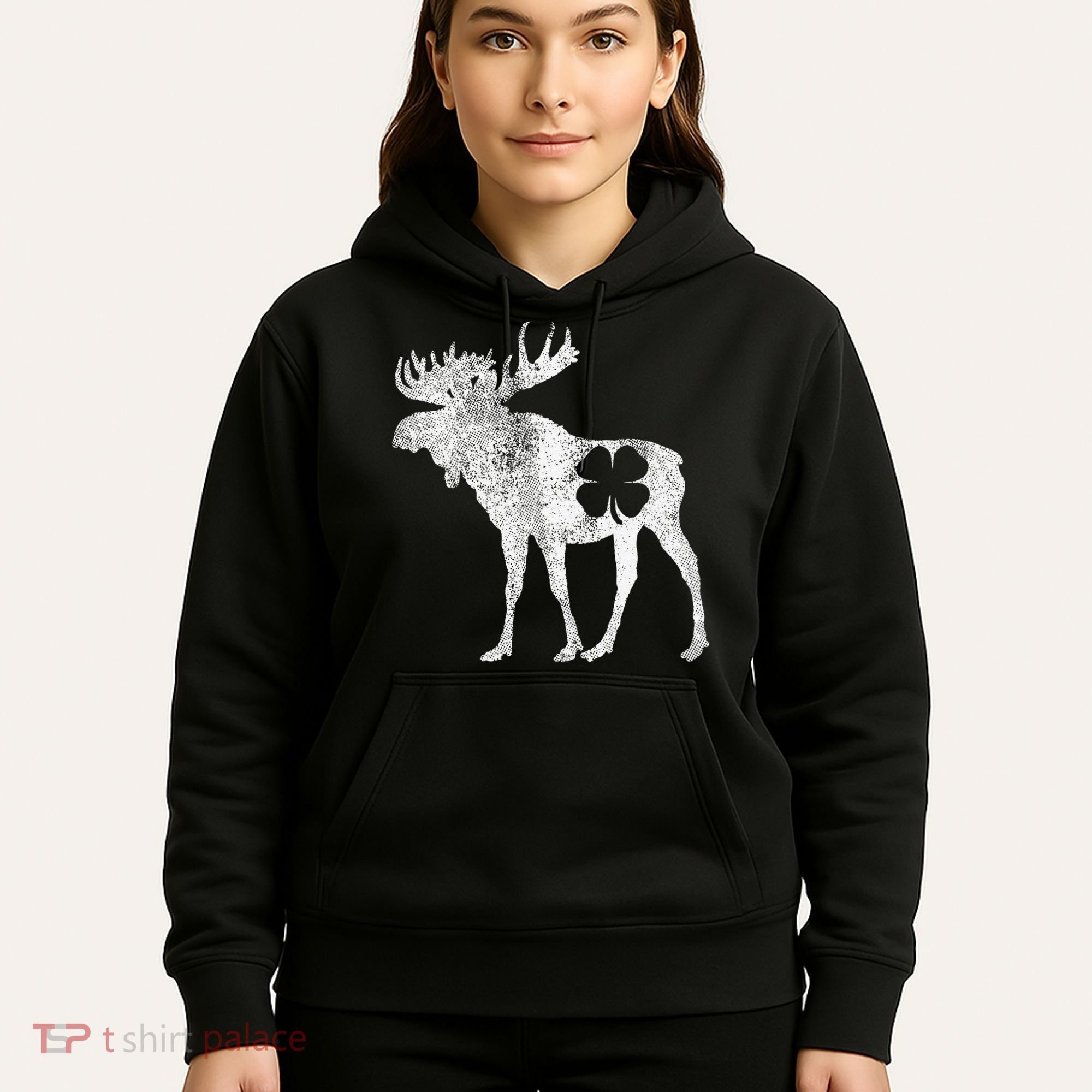 St. Patrick's Day Moose Irish Shamrock Saint Paddy's Hoodie