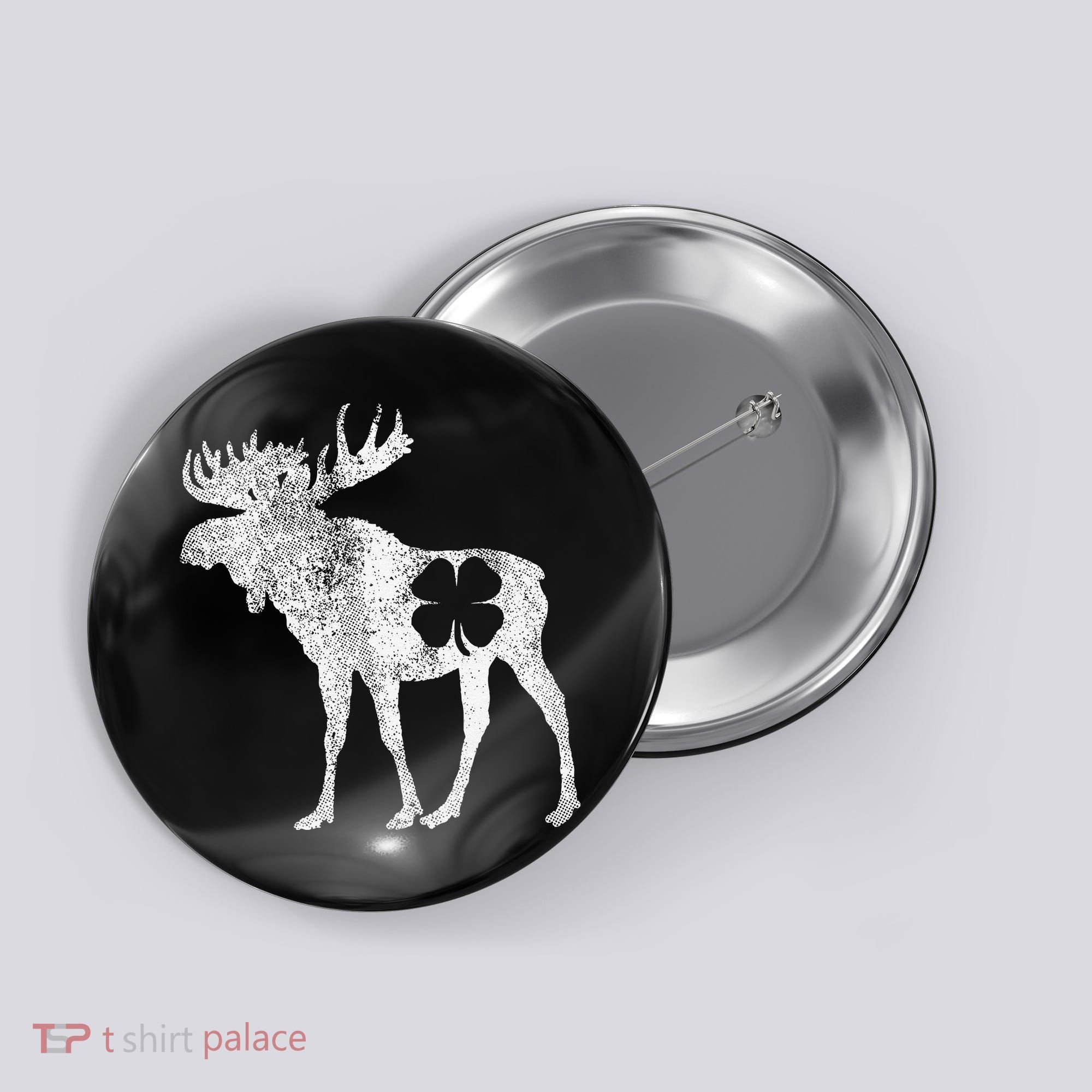 St. Patrick's Day Moose Irish Shamrock Saint Paddy's Button