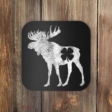 St. Patrick's Day Moose Irish Shamrock Saint Paddy's Coaster