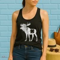 St. Patrick's Day Moose Irish Shamrock Saint Paddy's Women's Tank Top thumb 2