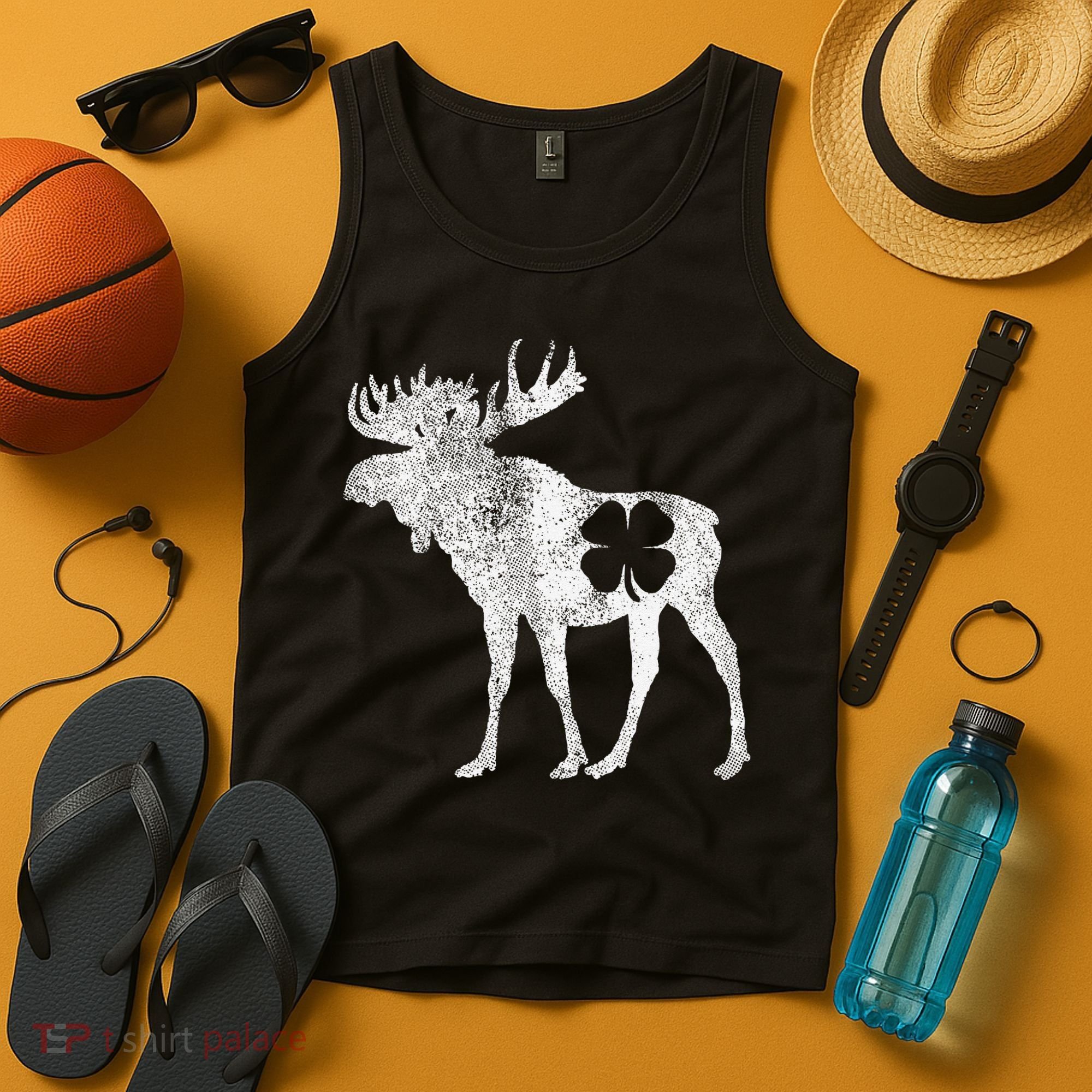 St. Patrick's Day Moose Irish Shamrock Saint Paddy's Tank Top