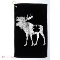 St. Patrick's Day Moose Irish Shamrock Saint Paddy's Golf Towel thumb 0