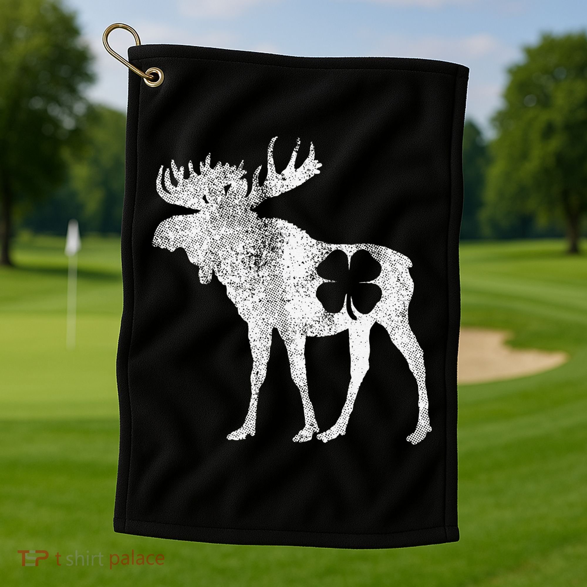 St. Patrick's Day Moose Irish Shamrock Saint Paddy's Golf Towel