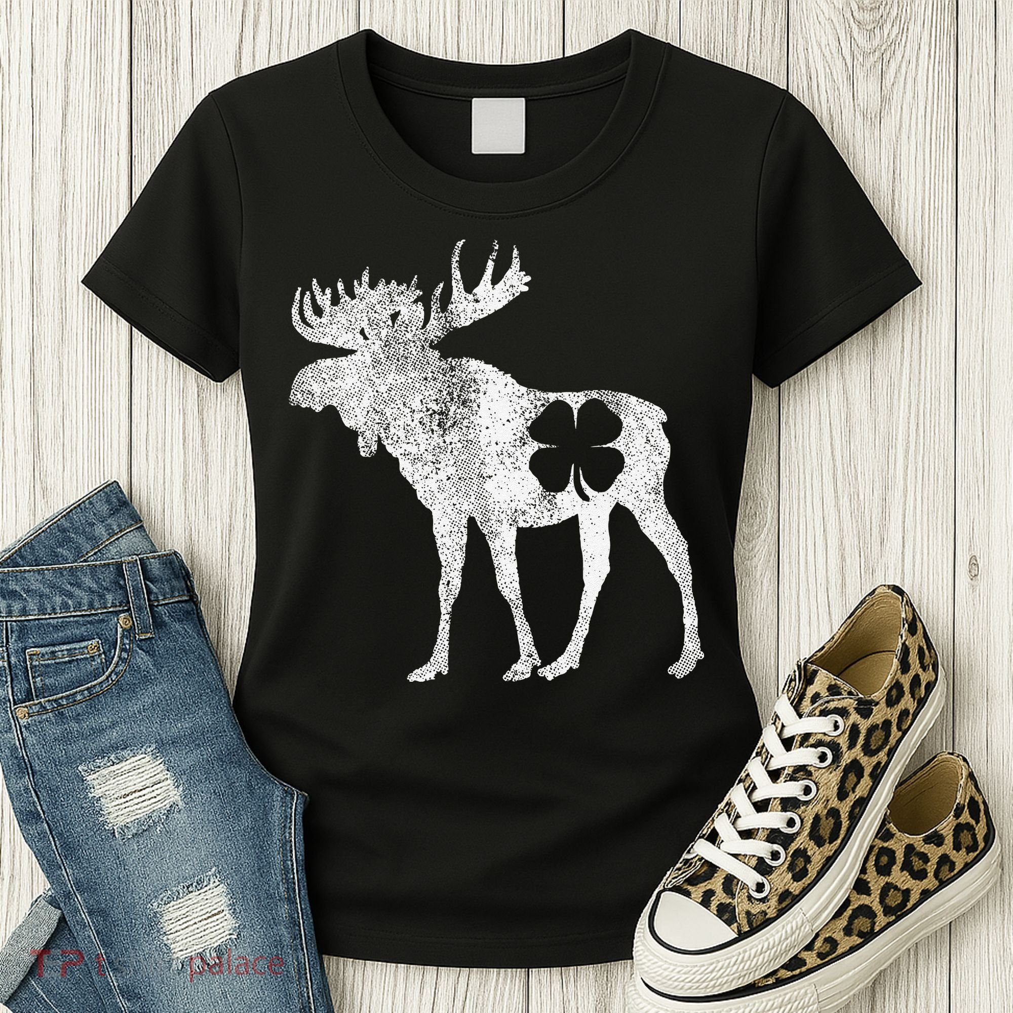 St. Patrick's Day Moose Irish Shamrock Saint Paddy's Women's T-Shirt